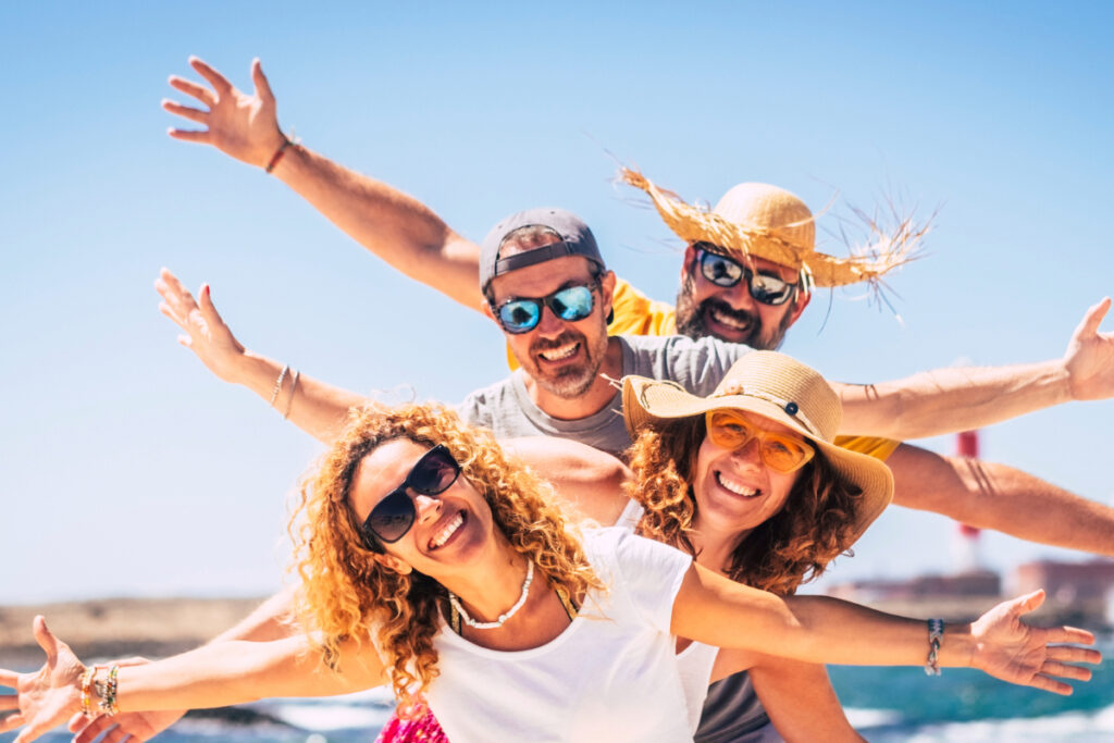 Group of friends outside during Summer