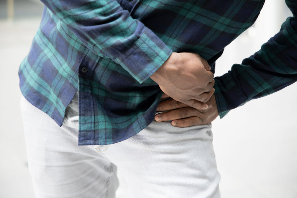 Person suffering from pelvic pain